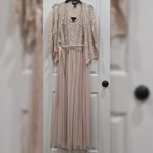 Elegant Cream Lace Maxi Dress